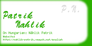 patrik nahlik business card