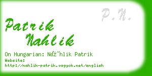 patrik nahlik business card